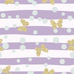 Papel de Parede Borboletas Douradas com Fundo Lilás