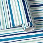 Papel de Parede Tons de Azul com Listras Assimétricas