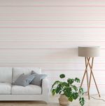 Papel de Parede Tons de Rosa e Verde com Listras Assimétricas