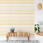 Papel de Parede Tons de Amarelo com Listras Assimétricas