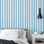 Papel de Parede Tons Azuis Listras Verticais Assimétricas