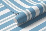 Papel de Parede Tons Azuis Listras Verticais Assimétricas