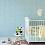 Papel de Parede Cortina de Bolinhas (Azul)