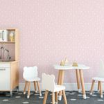 Papel de Parede Cortina de Bolinhas (Rosa Bebê)