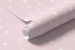 Papel de Parede Cortina de Bolinhas (Rosa Bebê)