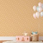 Papel de Parede Cortina de Bolinhas (Laranja)