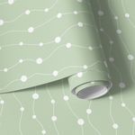 Papel de Parede Cortina de Bolinhas (Verde Bebê)