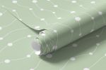 Papel de Parede Cortina de Bolinhas (Verde Bebê)