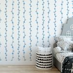 Papel de Parede Infantil Ramos Abstratos (Azul Bebê)