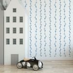 Papel de Parede Infantil Ramos Abstratos (Azul Bebê)