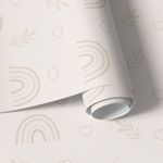 Papel de Parede Ramos e Nuvens (Tons de Bege)