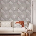 Papel de Parede Geométrico Rose Silver Tons de Cinza