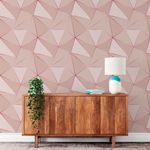 Papel de Parede Geométrico Rose Silver Tons de Rosa