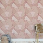 Papel de Parede Geométrico Rose Silver Tons de Rosa