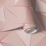 Papel de Parede Geométrico Rose Silver Tons de Rosa