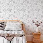 Papel de Parede Folhas Tons de Cinza