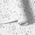 Papel de Parede Folhas Tons de Cinza