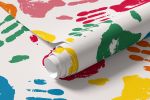 Papel de Parede Marcas de Mão de Tinta