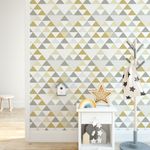 Papel de Parede Triângulos Amarelo Seco
