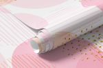 Papel de Parede Círculos Tons de Rosa com Dourado