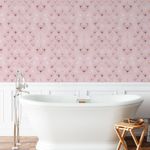 Papel de Parede Rosa Metalizado Arabesco