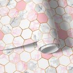 Papel de Parede Hexágonos em Tons de Rosa