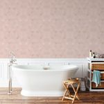 Papel de Parede Rose Gold com Conchas Douradas