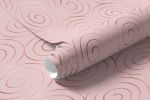 Papel de Parede Rose Gold com Linhas em Caracóis