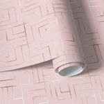 Papel de Parede Rose Gold com Linhas Cruzadas