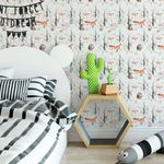 Papel de Parede Infantil com Animais na Floresta