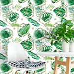 Papel de Parede Folhas com Hexágonos Dourados