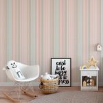 Papel de Parede Infantil Listras Em Tons de Rosa