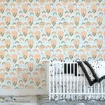 Papel de Parede Infantil Balões, Arco Íris e Flores