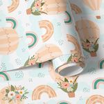 Papel de Parede Infantil Balões, Arco Íris e Flores