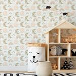 Papel de Parede Arco Íris e Lua Com Flores