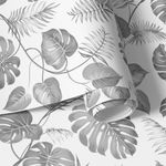 Papel de Parede Folhas Tropicais Preto e Branco