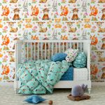 Papel de Parede Infantil Animais Aquarela