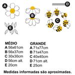 Adesivo de Parede Infantil Abelhinhas e Margaridas