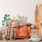 Adesivo de Parede Infantil Ramo de Flores e Folhas