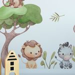 Adesivo de Parede Infantil Safari Animais na Selva