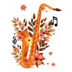 Adesivo de Parede Jazz Floral Musical