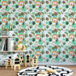 Papel de Parede Infantil Safari Folhas Tropicais