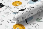 Papel de Parede Infantil Animais Safari Desenho