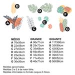 Adesivo de Parede kit Boho Folhas Tropical Colorido