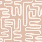 Papel de Parede Abstrato Labirinto Linhas Bege