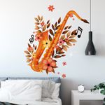 Adesivo de Parede Jazz Floral Musical
