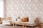Papel de Parede Geométrico Line Gold Rose