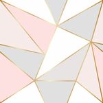 Papel de Parede Geométrico Line Gold Rose