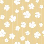Papel de Parede Infantil Listras Floral Fundo Amarelo