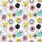 Papel de Parede Infantil Floral Bolas Coloridas Escandinavo Pequeno
